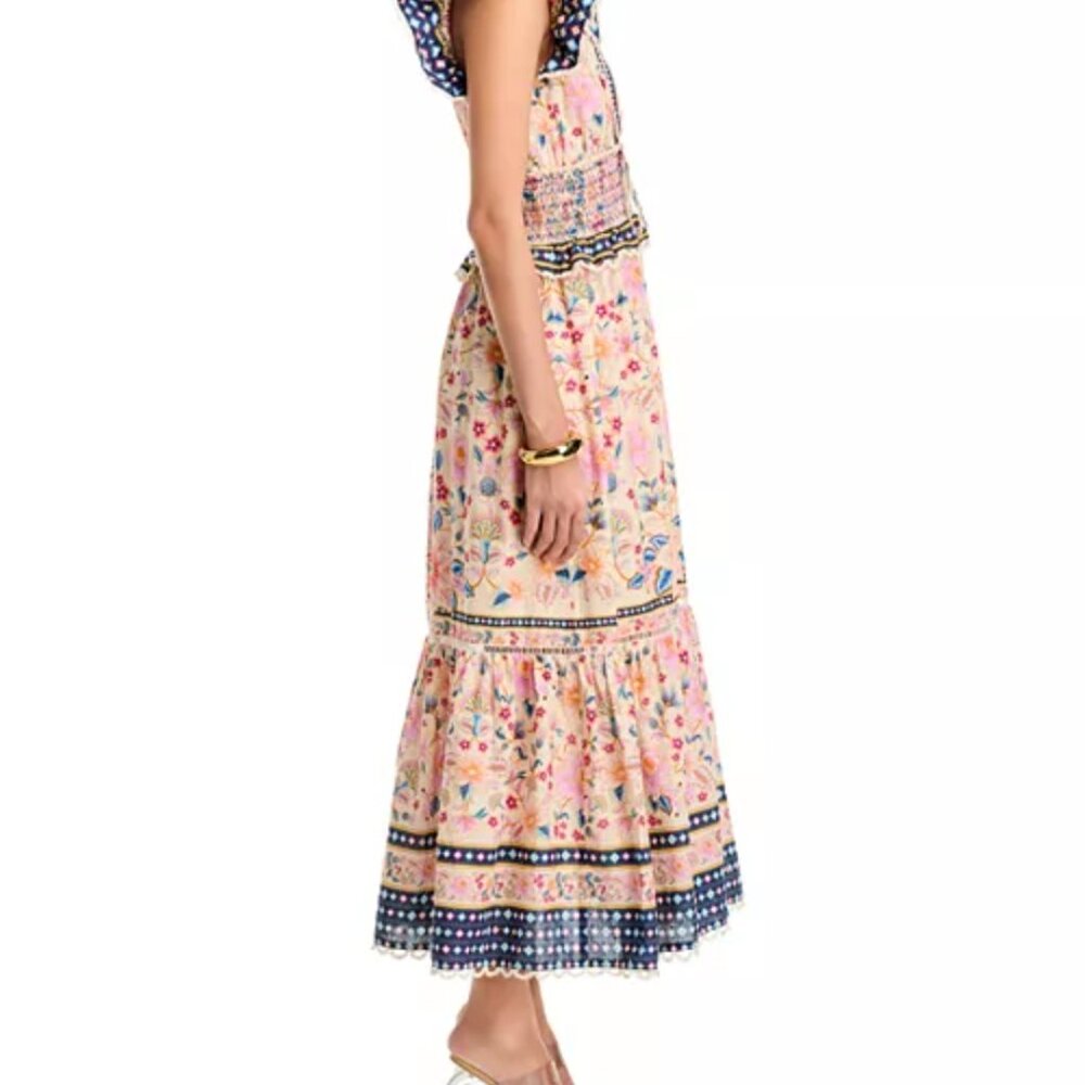 NWT L FARM Rio Superbloom Tapestry Cream Maxi Dress - Picture 3 of 16